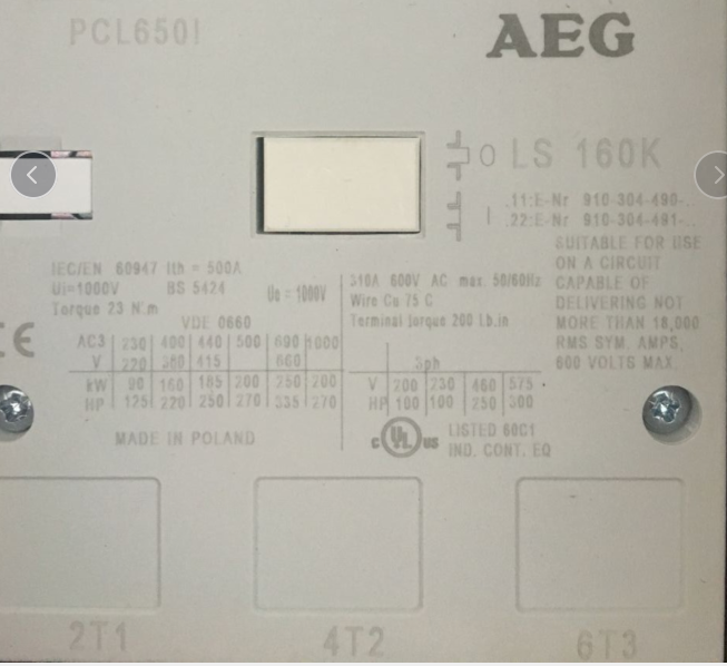 AEG LS 160K 910-304-490接触器